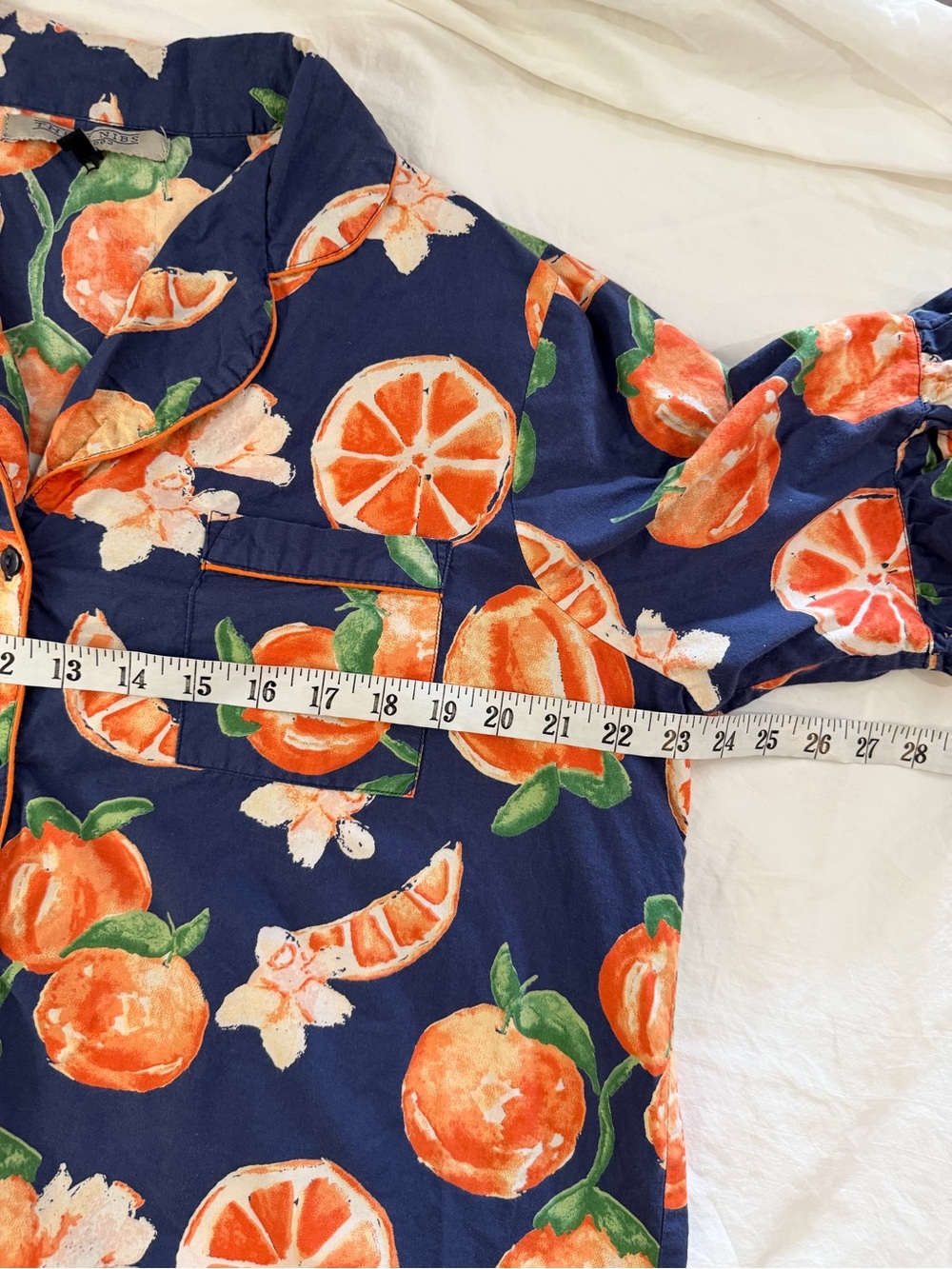 THEIR NIBS Cotton Pajamas Shorts and Top Set Blue Orange Fruit L - Picture 9 of 14